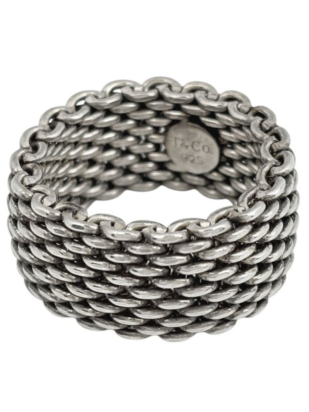 Tiffany & Co Ring Somerset Mesh 925 Sterling Silver